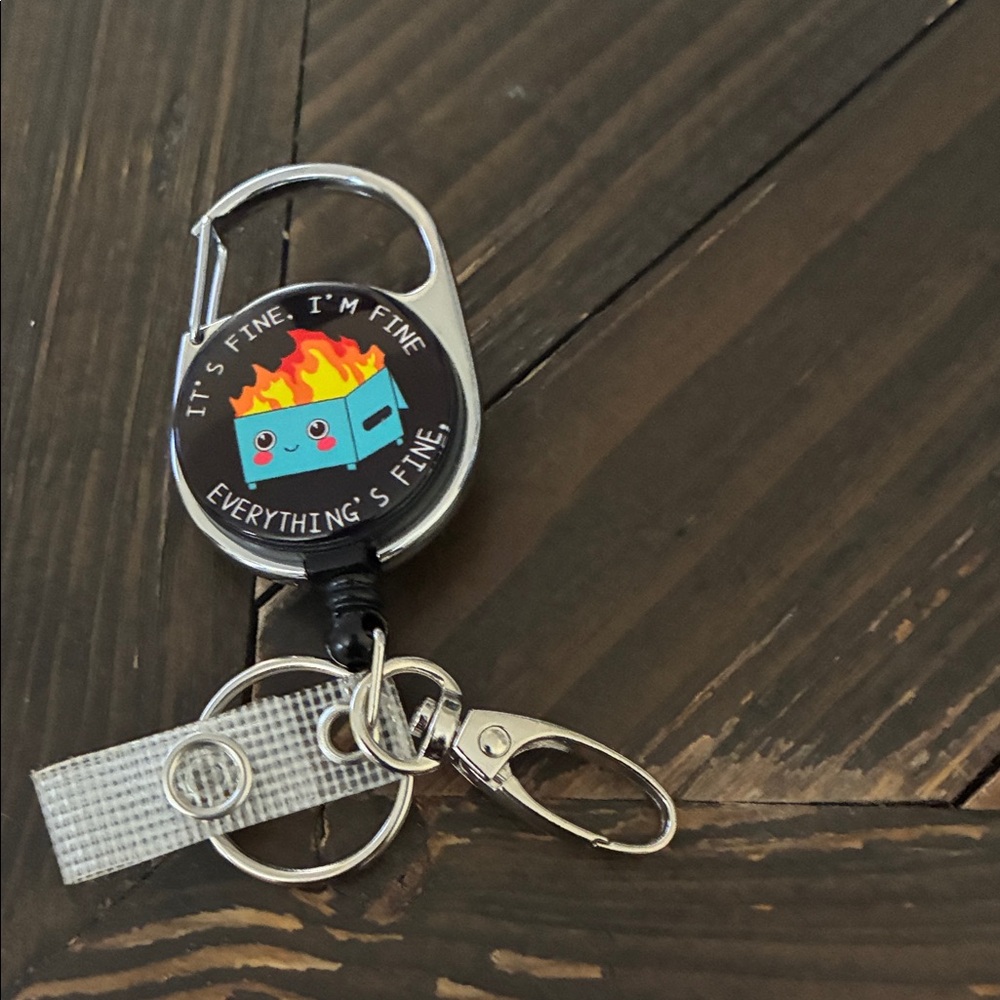 Black and Silver Keychain with Fun Design